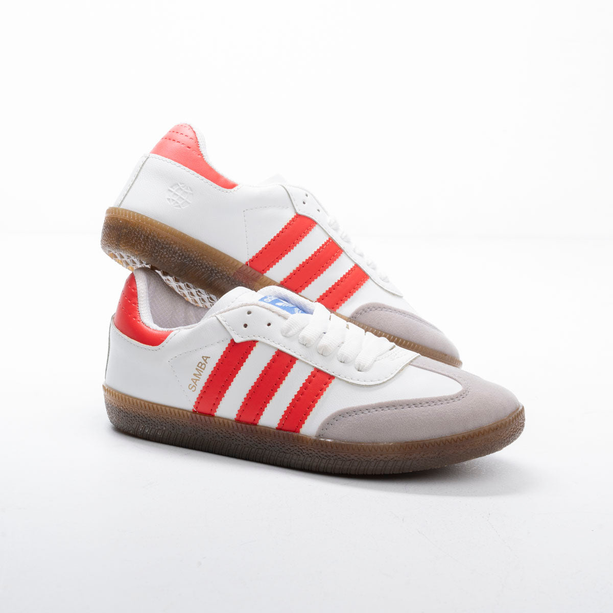 Adidas Samba – White / Red / Light Grey