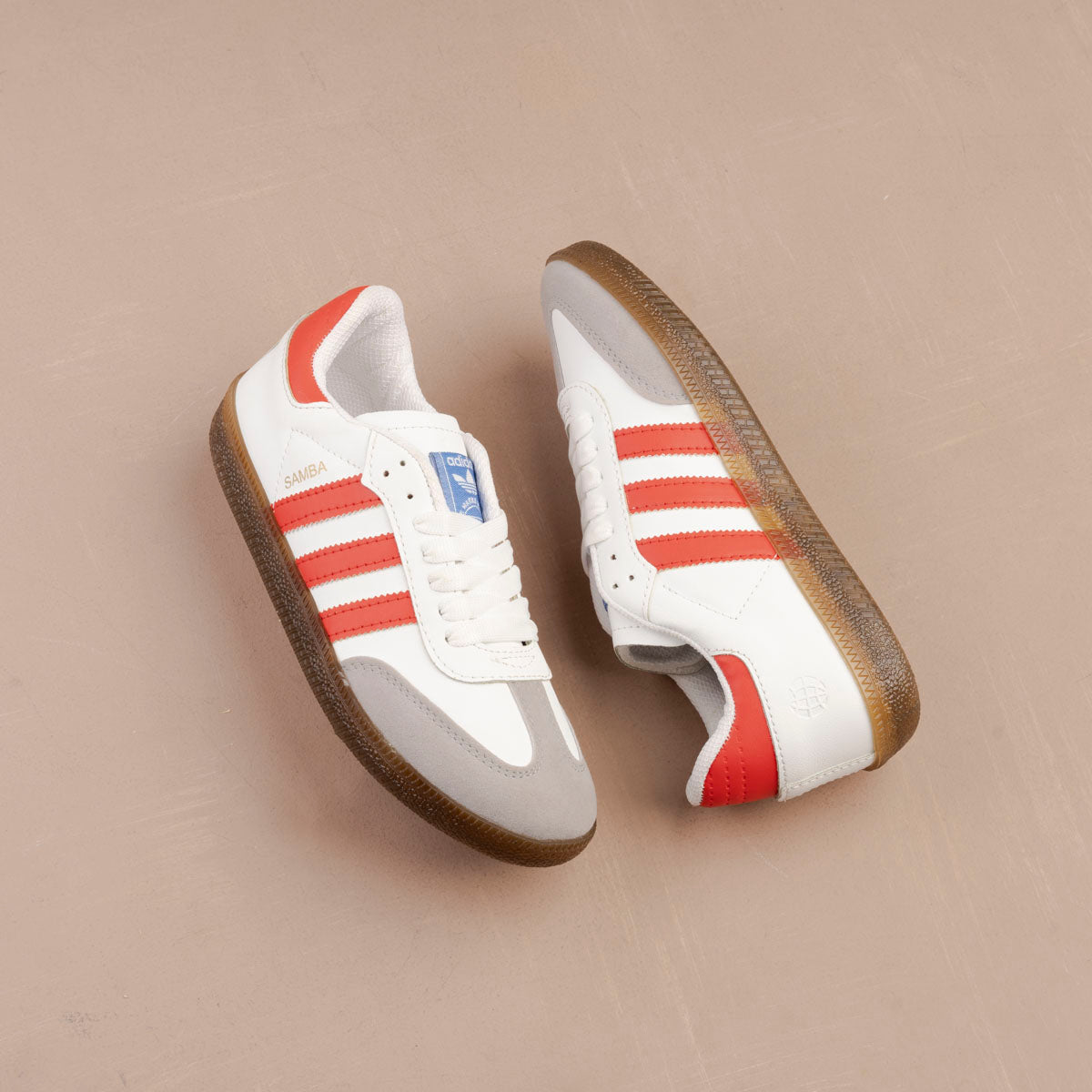Adidas Samba – White / Red / Light Grey