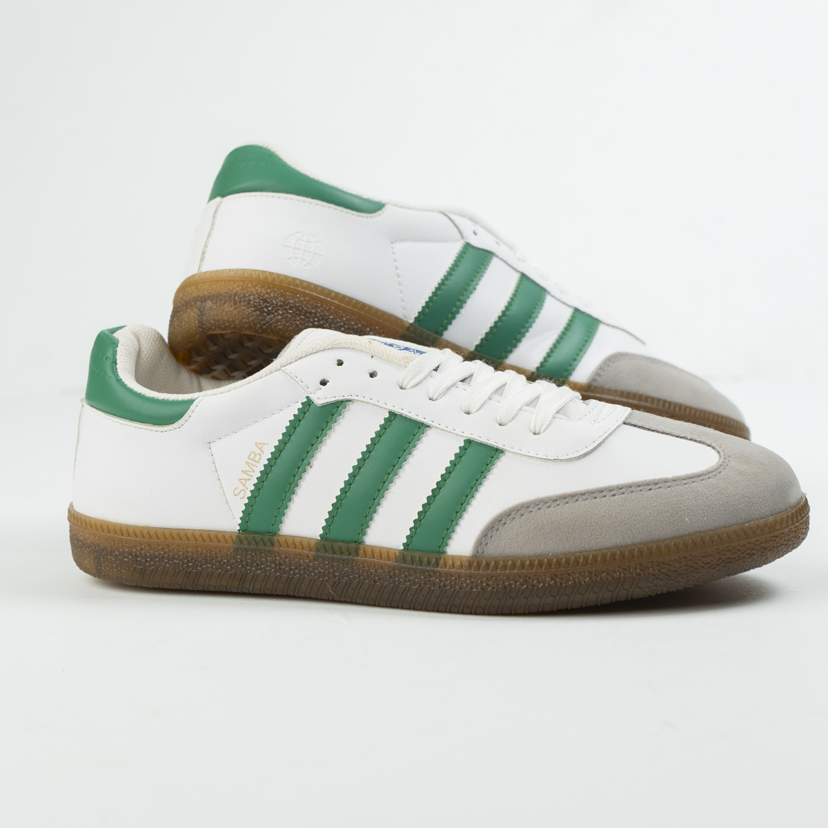 Adidas Samba – White / Green / Light Grey