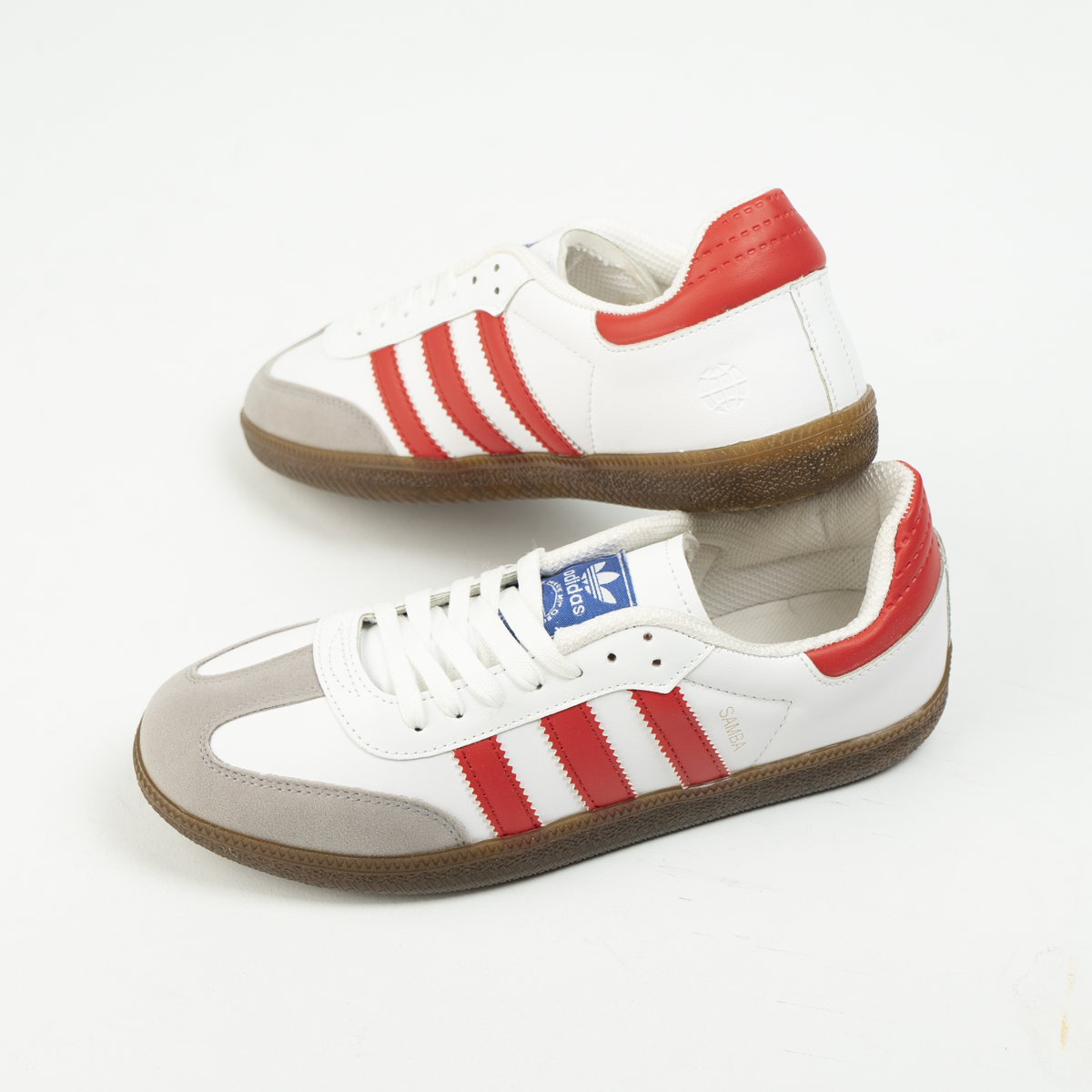 Adidas Samba – White / Red / Light Grey